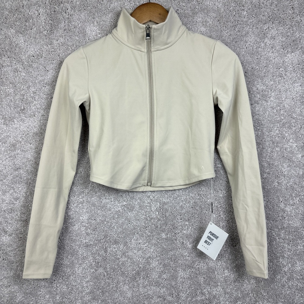 ACTA Women's Beige Evo Zip Up Crop Size‎ XS New With Tags